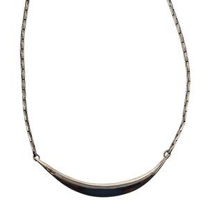 Robert Lee Morris Sterling Silver Curved Collar Pendant Necklace #23659